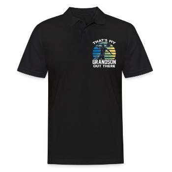 This is my grandson out there playing volleyball - Men's Polo Shirt - black - Front - Kai (181cm)