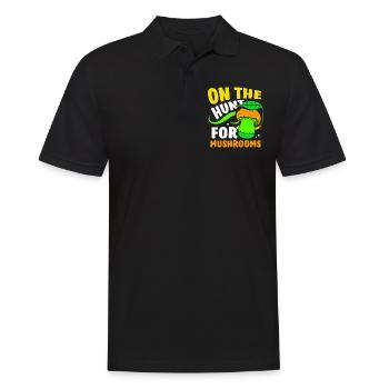 Auf Der Suche Nach Pilzen Pilze Pilzesammler - Männer Poloshirt - Schwarz - Vorne - Kai (181cm)