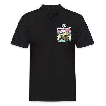 It's badminton time badminton player badminton player - Men's Polo Shirt - black - Front - Kai (181cm)