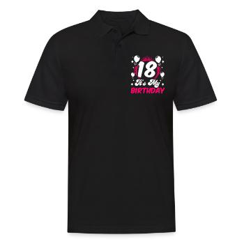 18 It's My Birthday Girl Birthday Eighteen - Men's Polo Shirt - black - Front - Kai (181cm)