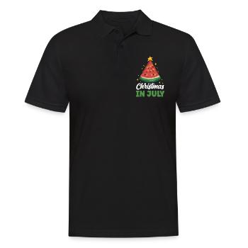 Weihnachten im Juli Noël en juillet Père Noël Humour - Polo Homme - noir - Devant - Kai (181cm)