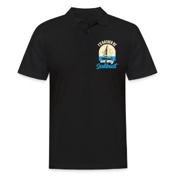 I would rather be sailing on my sailboat - Men's Polo Shirt - black - Front - Kai (181cm)