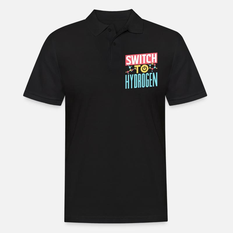 Umstieg Auf Wasserstoff Hydrogen Energie Element - Männer Poloshirt - Schwarz