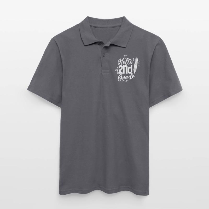 Hello 2nd Class Second Grader Second Class Men's Polo Shirt