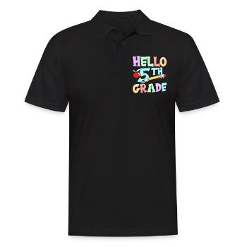 Hallo 5. Klasse Fünftklässler 5 Klasse Fünfte - Männer Poloshirt - Schwarz - Vorne - Kai (181cm)
