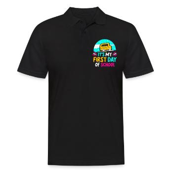Es Ist Mein Erster Schultag Schule Schulstart - Männer Poloshirt - Schwarz - Vorne - Kai (181cm)