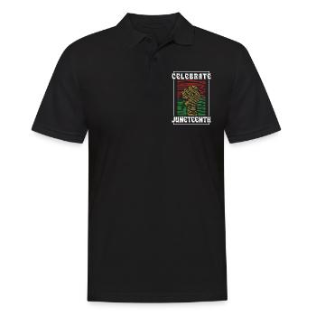 Célèbre le Juneteenth 1865 afro-américain noir - Polo Homme - noir - Devant - Kai (181cm)