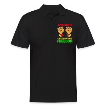 Juneteenth Feier Der Freiheit Black 1865 Afrika - Männer Poloshirt - Schwarz - Vorne - Kai (181cm)