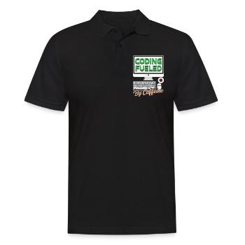 Programming powered by caffeine coding - Men's Polo Shirt - black - Front - Kai (181cm)