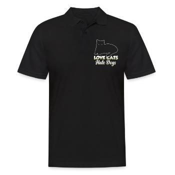 Love Cats Hate Dogs Pet Cat Lover - Men's Polo Shirt - black - Front - Kai (181cm)