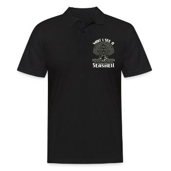Wait I see a shell collecting shells - Men's Polo Shirt - black - Front - Kai (181cm)