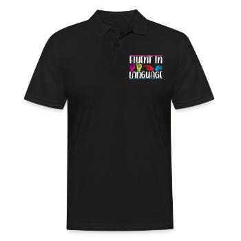 Fluent in sign language Awareness signs - Men's Polo Shirt - black - Front - Kai (181cm)