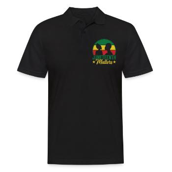 Juneteenth Matters African American Black 1865 - Men's Polo Shirt - black - Front - Kai (181cm)