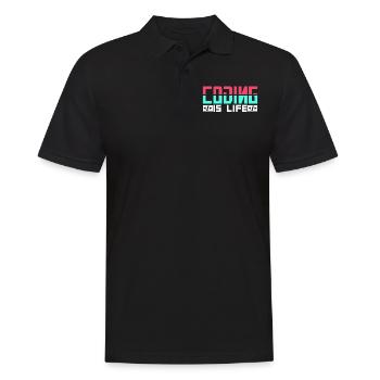 Coding Ist Leben Programmierer Coder Code - Männer Poloshirt - Schwarz - Vorne - Kai (181cm)