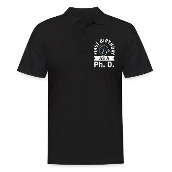Erster Geburtstag Als Doktorand Schwanger Sprüche - Männer Poloshirt - Schwarz - Vorne - Kai (181cm)