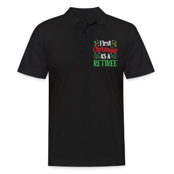 The first Christmas as a retiree family - Men's Polo Shirt - black - Front - Kai (181cm)