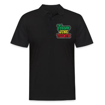 Team Juneteenth 1865 African American Black - Männer Poloshirt - Schwarz - Vorne - Kai (181cm)