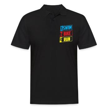 Swim Bike Run Triathlon Triathlet Triathletin - Männer Poloshirt - Schwarz - Vorne - Kai (181cm)