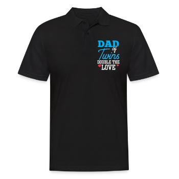 Vater Von Zwillingen Doppelte Liebe Zwilling - Männer Poloshirt - Schwarz - Vorne - Kai (181cm)