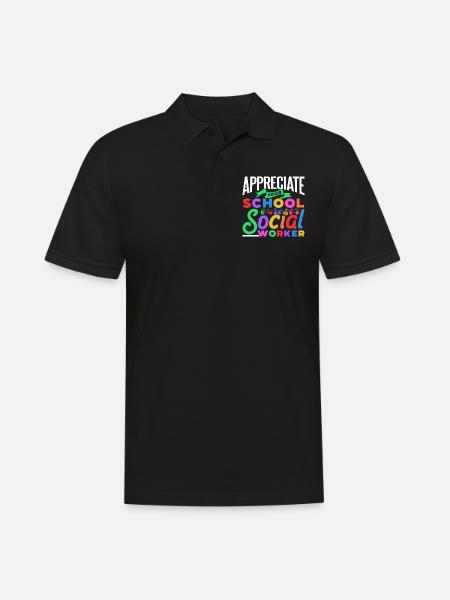 Schätze Deinen Schulsozialarbeiter Schule Beruf - Männer Poloshirt - Schwarz