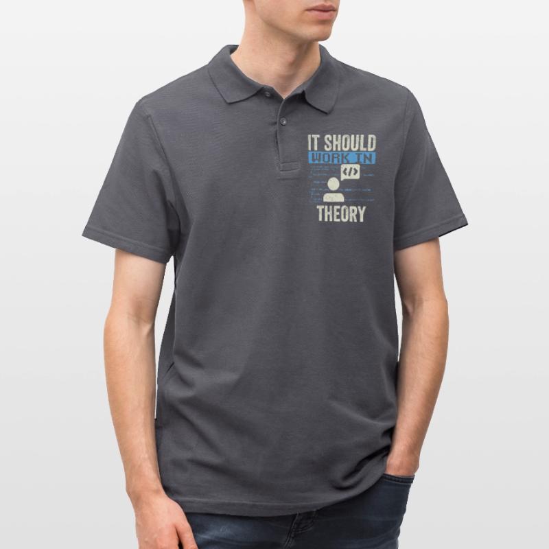 In Der Theorie Sollte Es Funktionieren Code Coding Männer Poloshirt