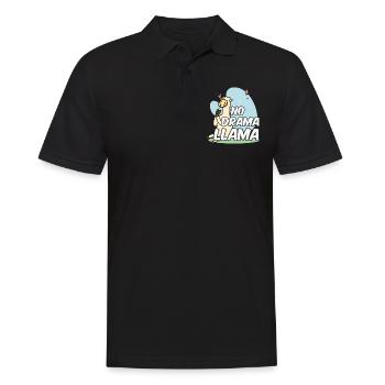 No Drama Lama Sayings Llama Animal Llamas - Men's Polo Shirt - black - Front - Kai (181cm)