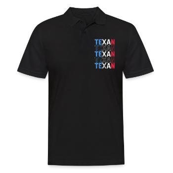 Texaner Texanisch Texas Sprüche Stolz - Männer Poloshirt - Schwarz - Vorne - Kai (181cm)