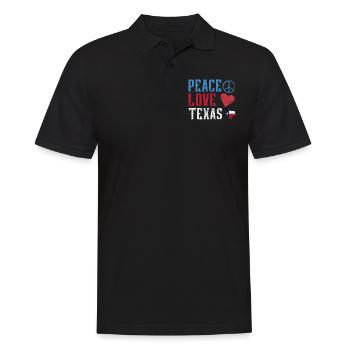 Frieden Liebe Texas Texanisch Texaner Stolz - Männer Poloshirt - Schwarz - Vorne - Kai (181cm)