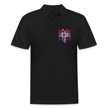 Albanie Norvège drapeau utilisé - Polo Homme - noir - Devant - Kai (181cm)