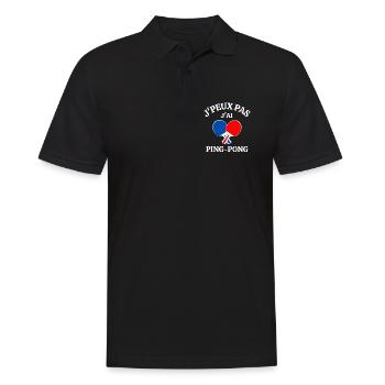 ping-pong, ping-pong sport, pongiste - Polo Homme - noir - Devant - Kai (181cm)