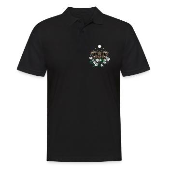 Moth Moth with bush anemones - Men's Polo Shirt - black - Front - Kai (181cm)