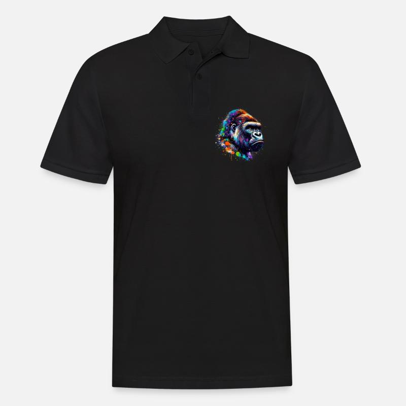 Gorilla - Männer Poloshirt - Schwarz