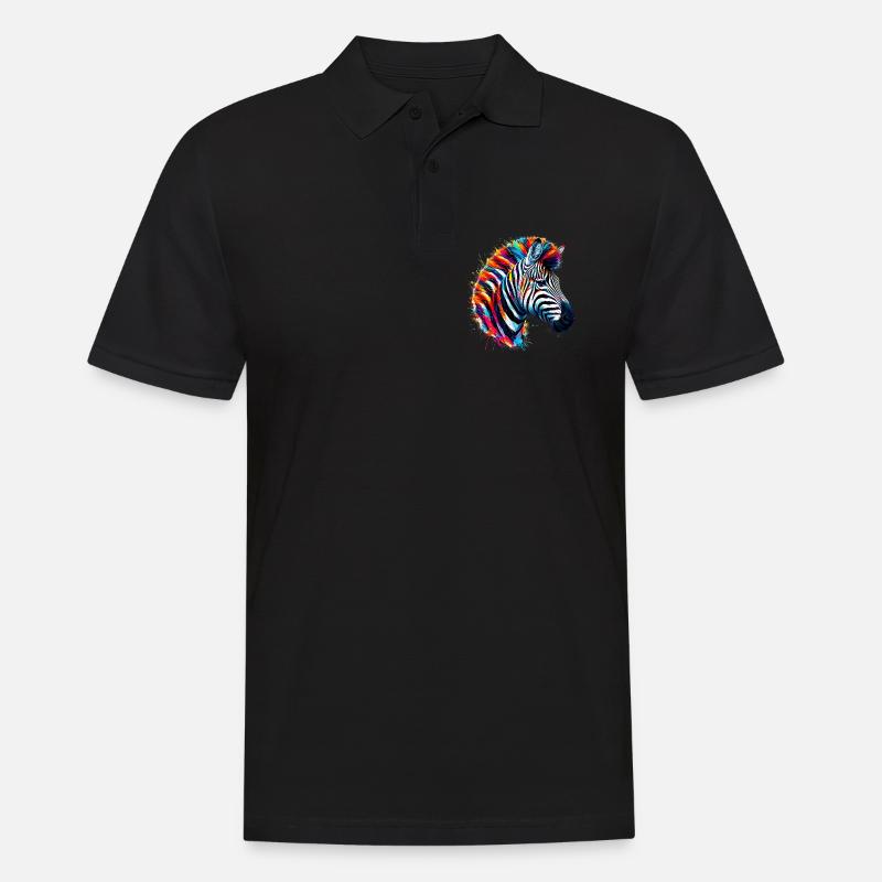 Zebra - Männer Poloshirt - Schwarz