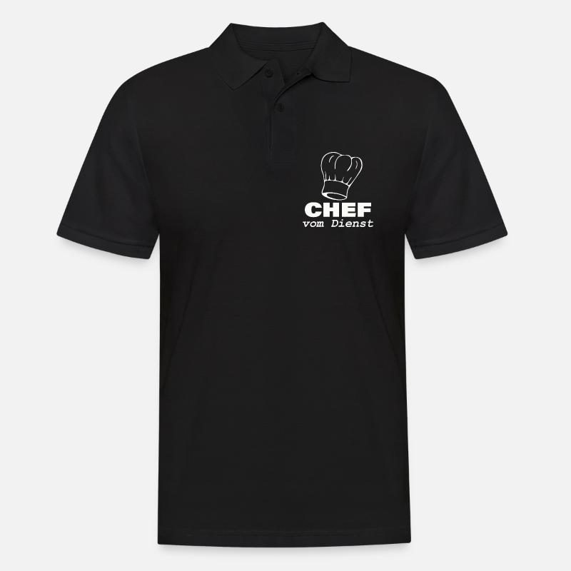 CHEF VOM DIENST - Männer Poloshirt - Schwarz