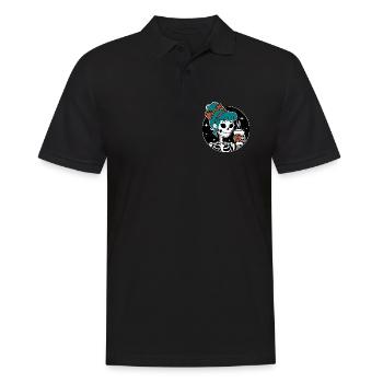 Funny Mexican Skeleton with Latte Coffee Halloween - Men's Polo Shirt - black - Front - Kai (181cm)