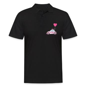 Coeur de police rose - Polo Homme - noir - Devant - Kai (181cm)