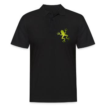 Silhouette de grenouille verte au look tropical - Polo Homme - noir - Devant - Kai (181cm)