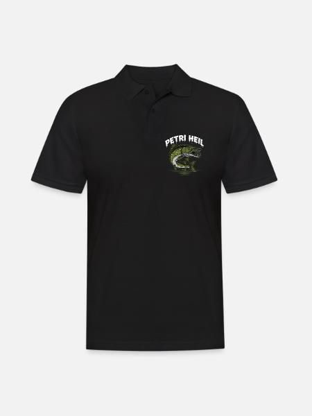Petri Heil Angler Shirt - Männer Poloshirt - Schwarz