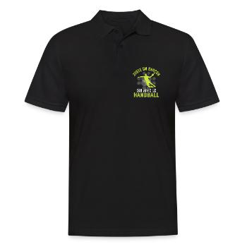 Nur ein Junge, der Handball liebt - Männer Poloshirt - Schwarz - Vorne - Kai (181cm)