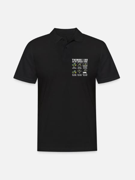 Funny Tractors Lover Things I Do In My Spare Time - Men's Polo Shirt - black