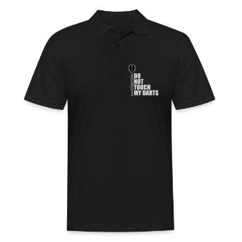 Do Not Touch My Darts Warnung Dartspieler Humor - Männer Poloshirt - Schwarz - Vorne - Kai (181cm)