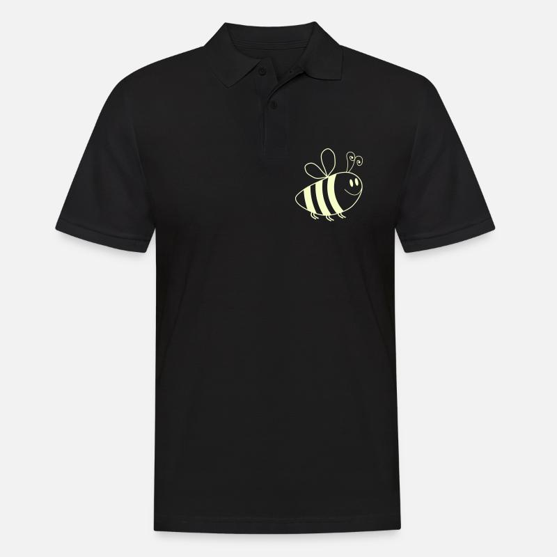 Lächelnde Bienchen Muster - Männer Poloshirt - Schwarz