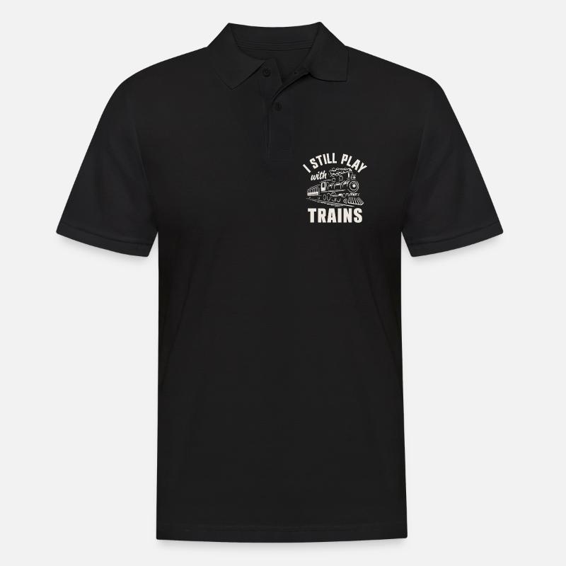 Zugführer der Dampflokomotivenbahn - Männer Poloshirt - Schwarz