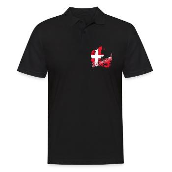 Drapeau de carte Danemark, j’adore le Danemark - Polo Homme - noir - Devant - Kai (181cm)