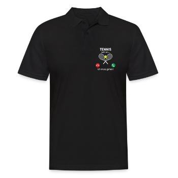 Tennis ruft an... und ich muss gehen  - Männer Poloshirt - Schwarz - Vorne - Kai (181cm)