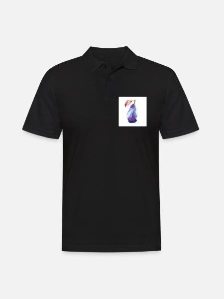 Pear in Pastels Abstract - Men's Polo Shirt - black