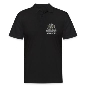 Professionally Introverted - Männer Poloshirt - Schwarz - Vorne - Kai (181cm)