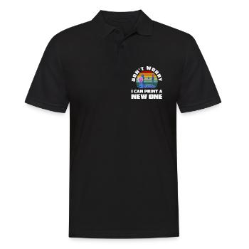 Keine Sorge Ich Kann Einen Neuen Drucken 3D Druck - Männer Poloshirt - Schwarz - Vorne - Kai (181cm)