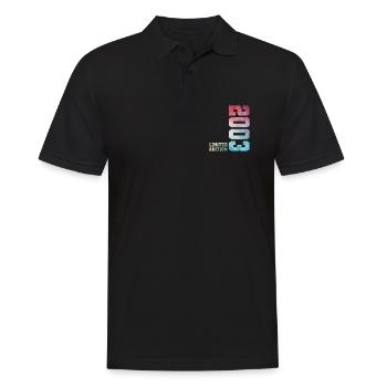 23. Geburtstag Limited Edition 2003 Jahrgang 2003 - Männer Poloshirt - Schwarz - Vorne - Kai (181cm)