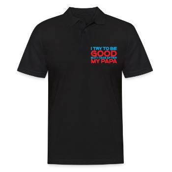 I try to be good but I take after my dad 3 - Men's Polo Shirt - black - Front - Kai (181cm)